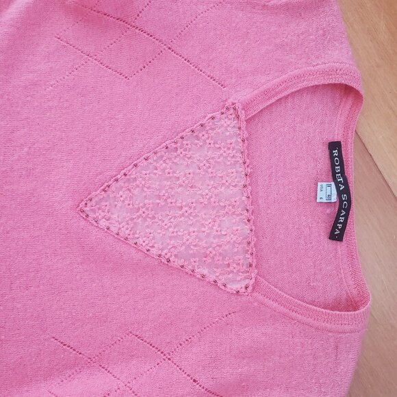 Italian Wool Coral Pink Sweater by ROBERTA SCARPA,  It 40 - Picture 3 of 5